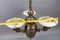 Art Deco Alabaster and Brass 3-Light Chandelier, 1930s, Image 19