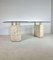 Natural Mactan Stone Dining Table with Glass Top, 1980s 1