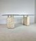 Natural Mactan Stone Dining Table with Glass Top, 1980s, Image 1
