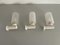 Semi-Transparent Glass and White Metal Sconces, Germany, 1960s, Set of 3, Image 1