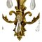 Large 5-Light Wall Lamp in Bronze with Crystal Decoration, 1910 11