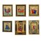 Escenas de juglar del manuscrito de la canción de Manesse, años 50, pinturas, enmarcado, Juego de 6, Imagen 2