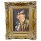 J. Gruber, Portrait of a Bavarian Folksy Man with Beer Mug, Oil on Wood, 1950s, Framed 1