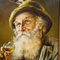 J. Gruber, Portrait of a Bavarian Folksy Man with Wine Glass, Oil on Wood, Framed 5
