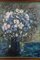 Bodegón de jarrón con flores azules y blancas, pintura al óleo, enmarcado, Imagen 3