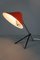 Vintage Tischlampe mit rotem Schirm von Hala Zeist 1