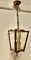 Französische Laternendecke aus Messing & geätztem Glas, 1890er, 2er Set 1