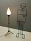 Vintage Opaline Glass and Iron Floor Lamp from Stilnovo, Italy, 1950s 3