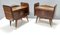 Vintage Walnut Nightstands with Golden Back-Painted Glass Top, Italy, 1950s, Set of 2 4