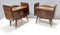 Vintage Walnut Nightstands with Golden Back-Painted Glass Top, Italy, 1950s, Set of 2, Image 4