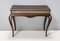 Vintage Rectangular Walnut Console Table with Engraved Mirror Motif, Italy, 1980s 1