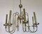 Italian 8 Light Chandelier in Brass, 1960s 8