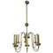 Italian 8 Light Chandelier in Brass, 1960s 1