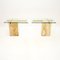 Vintage Italian Travertine and Brass Side Tables attributed to Artedi, 1970, Set of 2 2