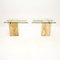 Vintage Italian Travertine and Brass Side Tables attributed to Artedi, 1970, Set of 2, Image 2