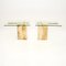 Vintage Italian Travertine and Brass Side Tables attributed to Artedi, 1970, Set of 2 3