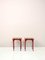 Red and Wood Metal Stools, 1960s, Set of 2 2