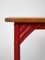 Metallhocker in Rot & Holz, 1960er 4