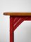 Red and Wood Metal Stools, 1960s, Set of 2 4