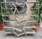 Vintage Sculptural Grey Lacquered Iron Shelf, 1970s 2