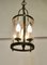 French Art Deco Brass and Glass Lantern Hall Light, 1950s 2