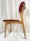 Vintage Danish Dining Chairs in Beech and Dark Red, 1960s, Set of 4 5