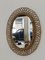 Espejo de pared italiano ovalado con bambú de ratán, años 50, Imagen 2