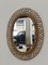 Italian Oval Wall Mirror with Rattan Bamboo Farme, 1950s, Image 2