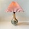 Scandinavian Modern Ceramic Table Lamp with Pink Shade, 1970s 2
