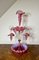 Large Victorian Cranberry Glass Epergne, 1860s 4