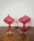 Victorian Cranberry Glass Jack in the Pulpit Vases, 1860s, Set of 2 2