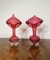 Victorian Cranberry Glass Jack in the Pulpit Vases, 1860s, Set of 2 1