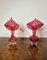 Victorian Cranberry Glass Jack in the Pulpit Vases, 1860s, Set of 2 3