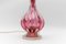 Lámpara de mesa Mid-Century moderna de cristal de Murano de cristal de Murano rosa, Italia, años 60, Imagen 7