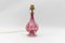 Lámpara de mesa Mid-Century moderna de cristal de Murano de cristal de Murano rosa, Italia, años 60, Imagen 1