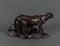 Bronze Two Lost Wax Lionesses Sculpture by Fratin Representing 7