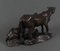 Bronze Two Lost Wax Lionesses Sculpture by Fratin Representing 5