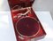 Roter tragbarer HMV 101 Plattenspieler mit Kurbel, Großbritannien 3