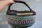 Vintage Woven Storage Basket with Leather Handle 9