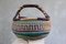 Vintage Woven Storage Basket with Leather Handle 1