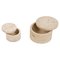 Mid-Century Decorative Boxes in Travertine in the style of Enzo Mari, Italy, 1970s, Set of 2, Image 1