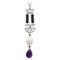 18 Karat White Gold Pendant Necklace with Amethyst and Diamonds 1