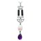 18 Karat White Gold Pendant Necklace with Amethyst and Diamonds, Image 1