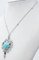 18 Karat White Gold and Platinum Necklace with Diamonds and Turquoise 3