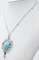 Collier en Or Blanc 18 Carats et Platine avec Diamants et Turquoise 3