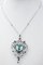 18 Karat White Gold and Platinum Necklace with Diamonds and Turquoise 4