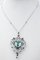 18 Karat White Gold and Platinum Necklace with Diamonds and Turquoise, Image 4