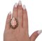 Bague en Or Rose et Argent avec Corail et Diamants 3