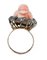 Rose Gold and Silver Ring with Coral and Diamonds, Image 2