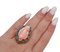 Bague en Or Rose et Argent avec Corail et Diamants 4